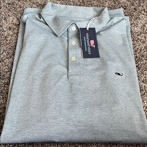 Vineyard Vines men’s XL smoke blue - st jean stripe Sankaty polo. XL New